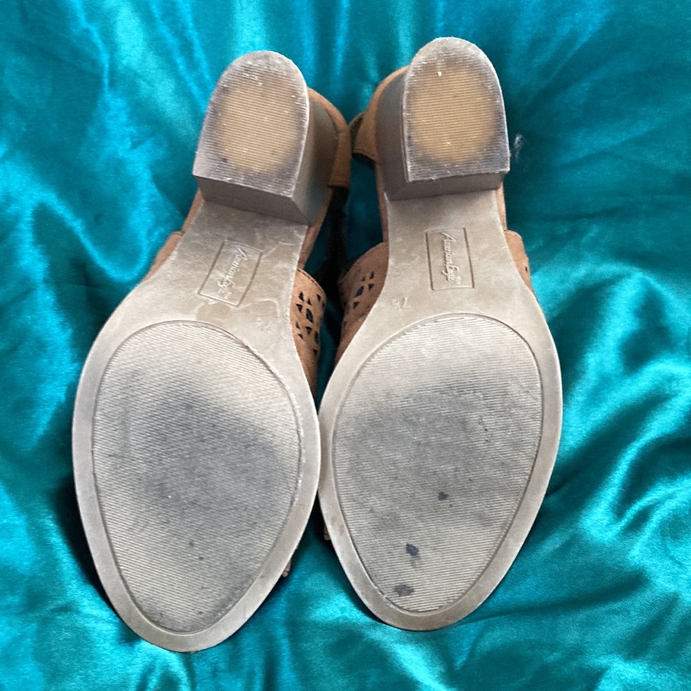 Boho Block Heels with Peep Toe - Picture 4 of 4